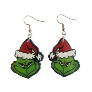 Handcrafted Grinch Earrings